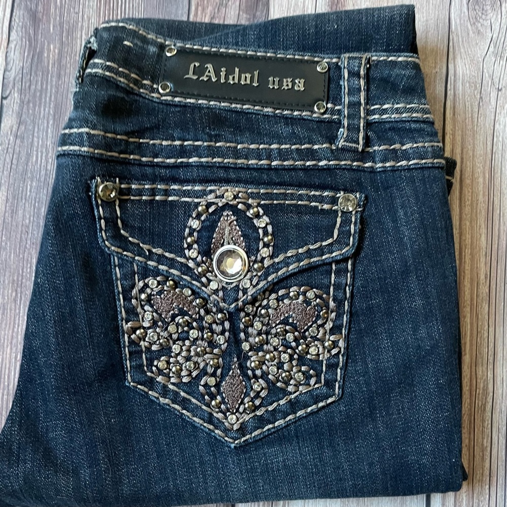 LA Idol bootcut dark denim jeans size 11 NWOT